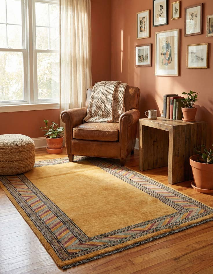 Detail image of  3' 2 x 5' 2  Hand Knotted Kashkuli Gabbeh Oriental Wool Rug