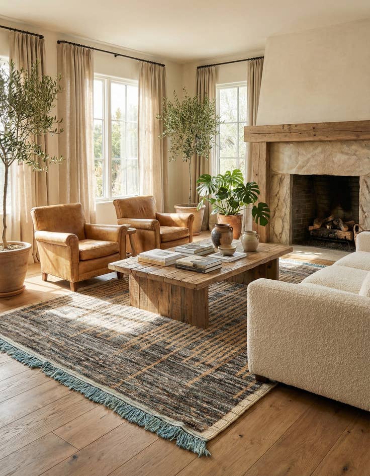 Detail image of  6' 4 x 9' 4  Hand Knotted Moroccan Wool Rug