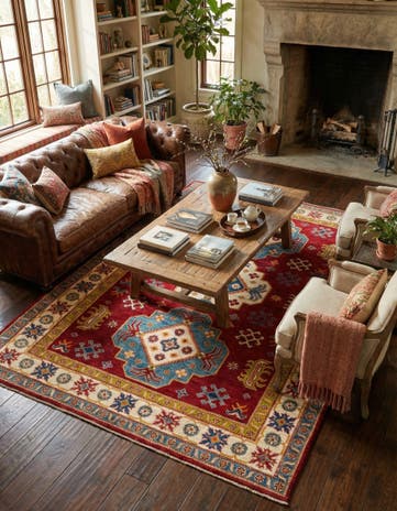 6' 2 x 8' 10 Hand Knotted Kazak Rug