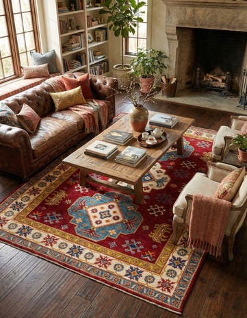 6' 2 x 8' 10 Hand Knotted Kazak Rug