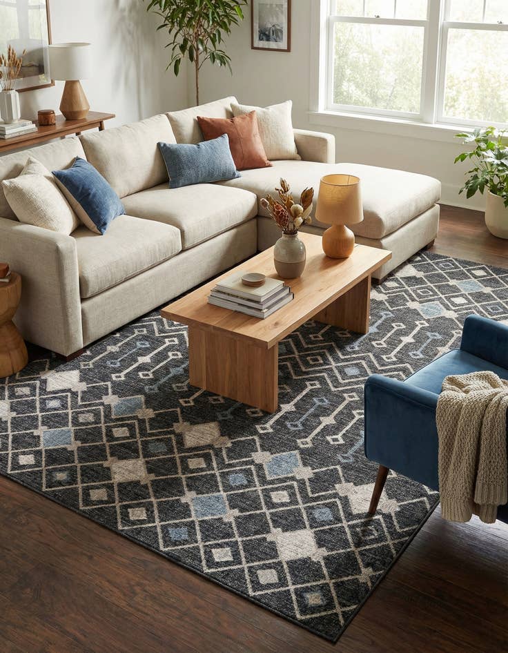 Detail image of 10' x 13' Eco Trellis Rug