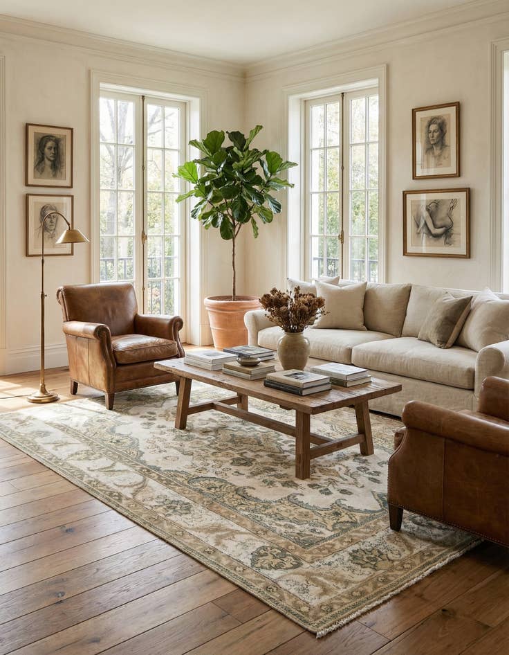 Detail image of  6' 4 x 9' 5  Hand Knotted Vintage Royal Persian Wool Rug