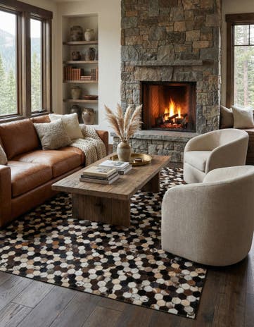 5' 1 x 8' Cowhide - Patchwork Rug