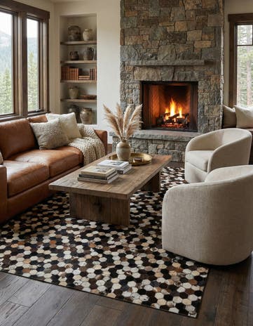 5' 1 x 8' Cowhide - Patchwork Rug