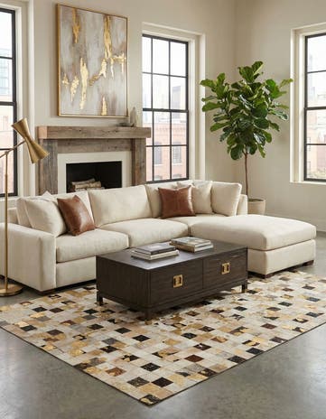 5' 1 x 8' Cowhide - Patchwork Rug