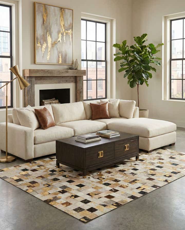 5' 1 x 8' Cowhide - Patchwork Rug