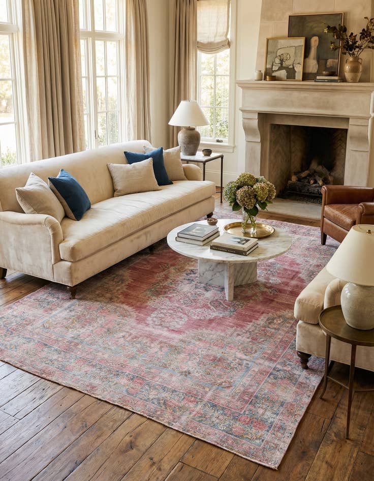 Detail image of  6' 7 x 9' 8  Hand Knotted Ultra Vintage Persian Wool Rug