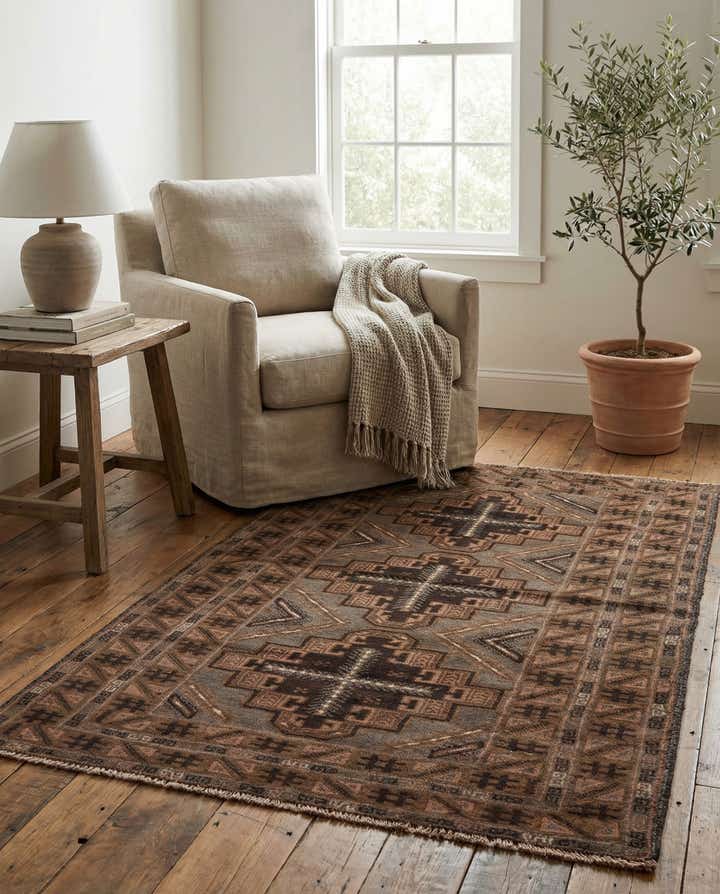 105cm x 190cm Handgeknüpft Ultra Vintage Persisch Wolle Teppich