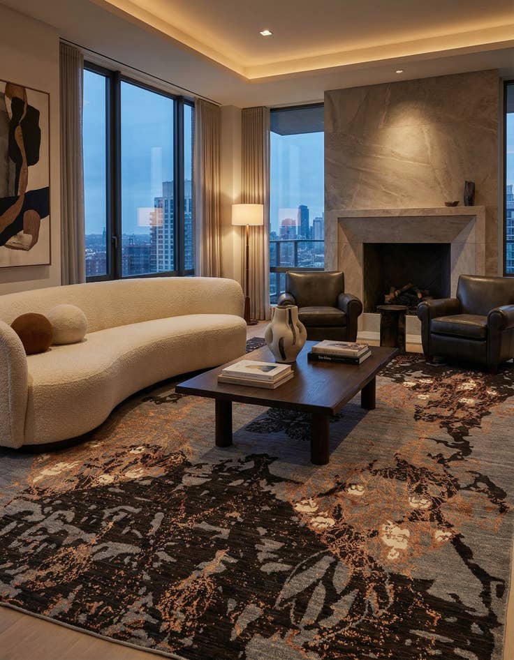 Detail image of 6' 6 x 9' 11 Hand Knotted Anar Rug