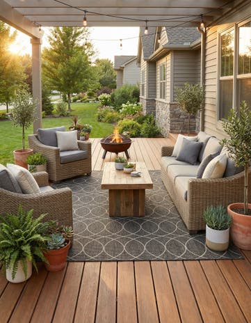 Charcoal Easy-Clean Lattice Indoor / Outdoor Rug