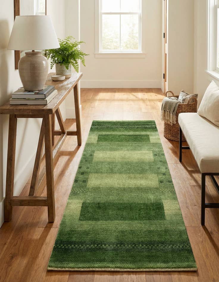 Detail image of 2' 4 x 4' 7  Hand Knotted Gabbeh Wool Runner Rug