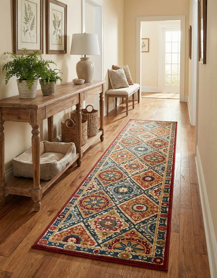Detail image of 2' 7 x 12' Easy-Clean Modern Indoor / Outdoor Runner Rug