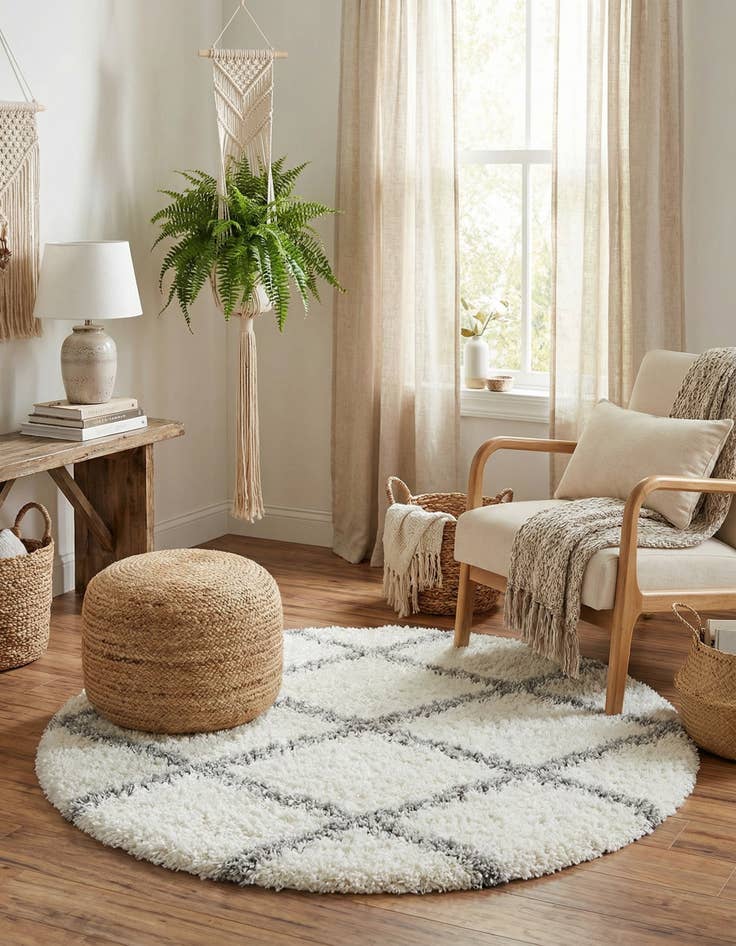 Detail image of 3' 10 x 4' Marrakesh Shag Round Rug