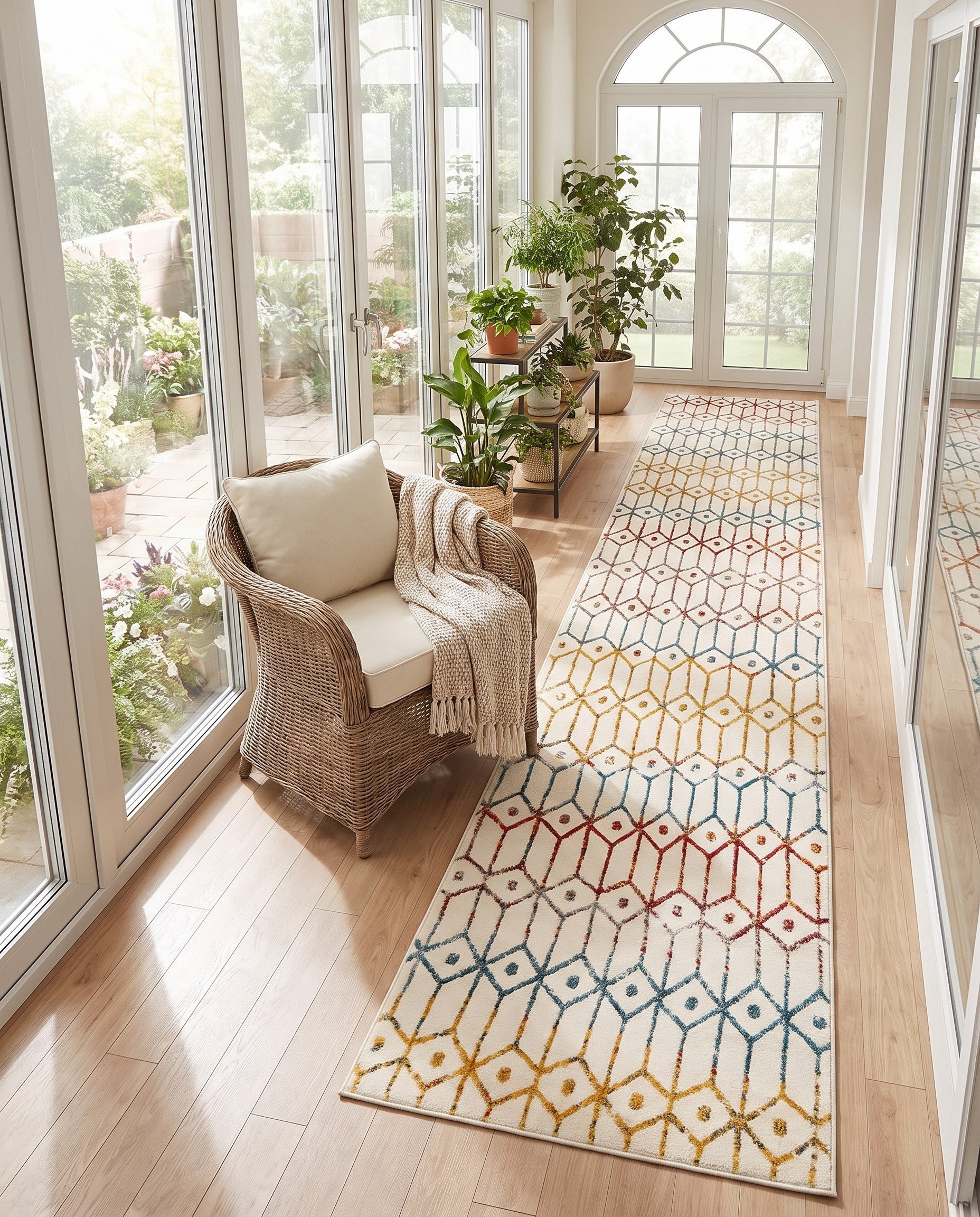 2' 7 x 13' Lattice Trellis Runner Rug