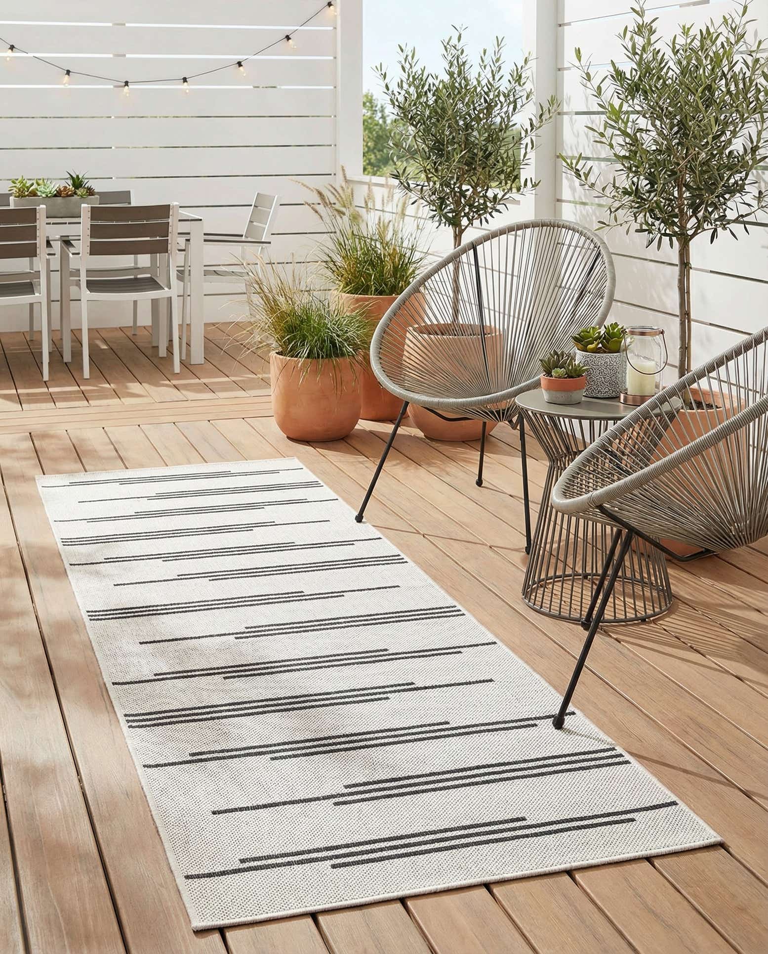 2' x 8' Easy-Clean Modern Indoor / Outdoor Runner Rug