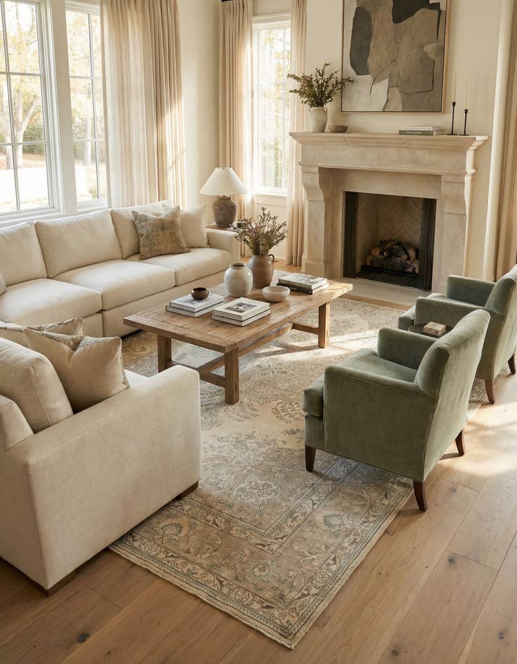 Detail image of 8' x 11'  Hand Knotted Ultra Vintage Persian Wool Rug