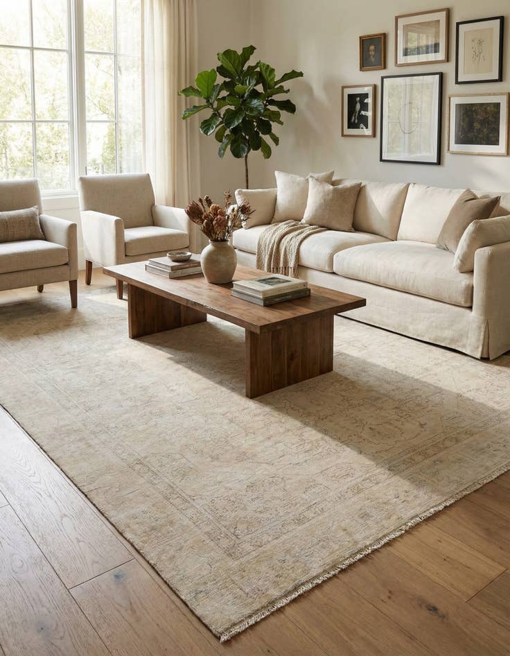 Detail image of 7' 3 x 10' 2  Hand Knotted Ultra Vintage Persian Wool Rug