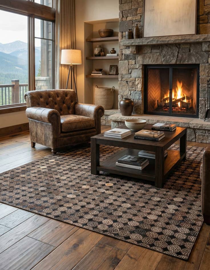 Detail image of 5' 1 x 7' 1 Cowhide Rug