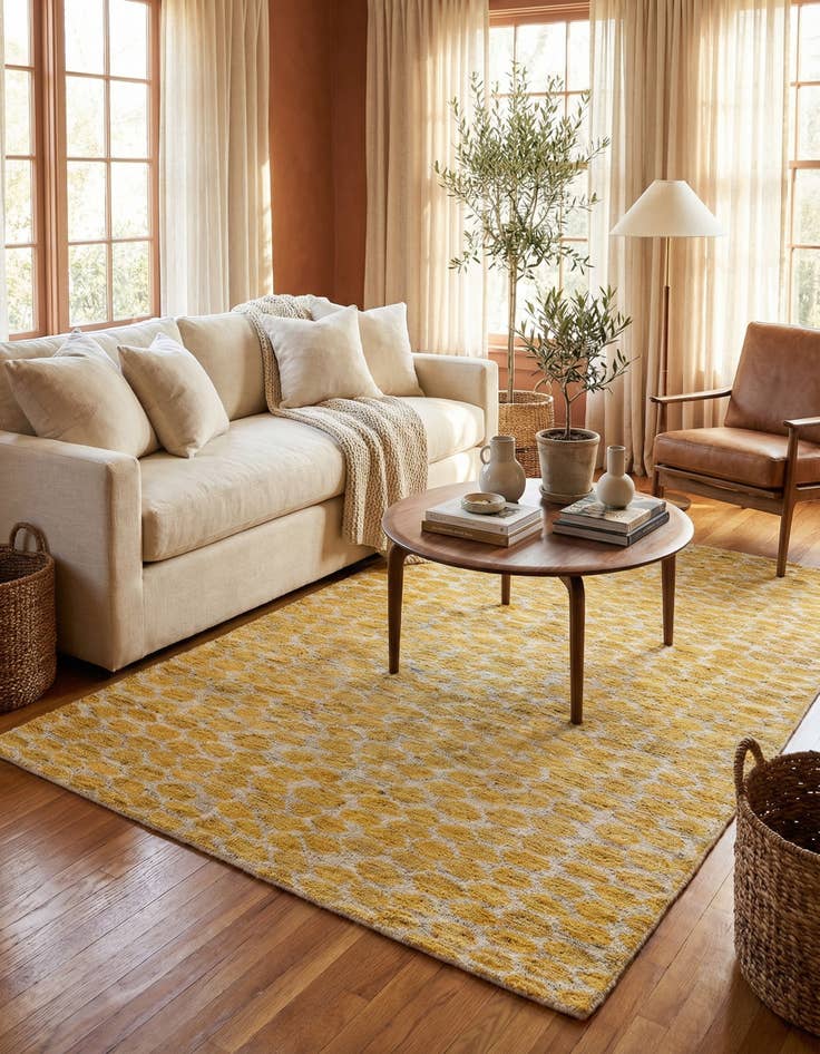 Detail image of 5' x 8'  Hand Knotted Moroccan Wool Rug