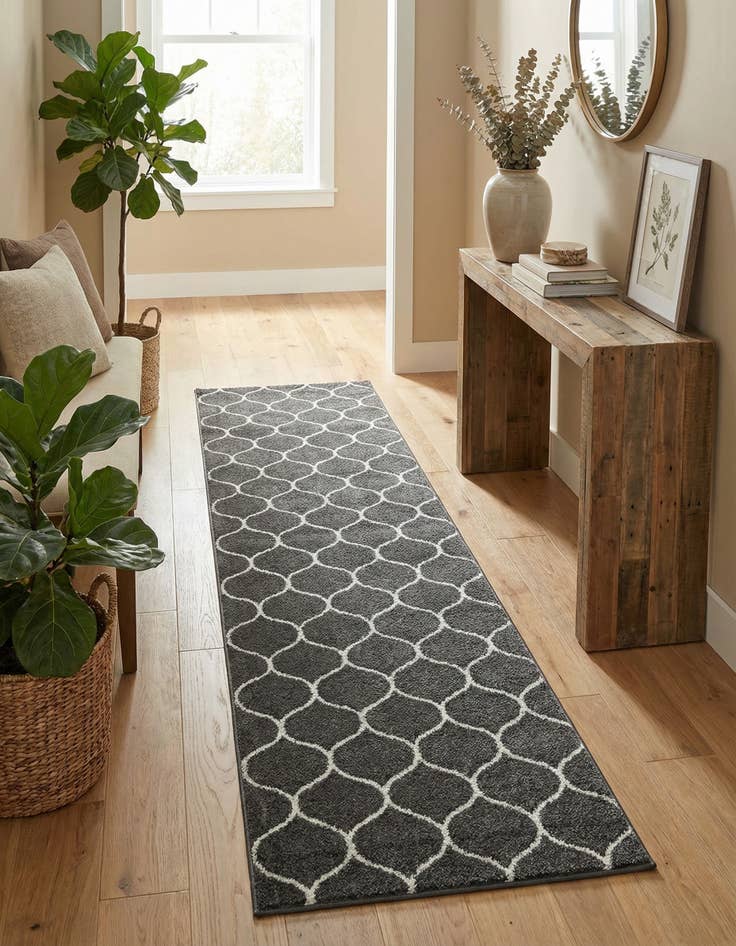 Detail image of 2' 5 x 9' Trellis Frieze Runner Rug