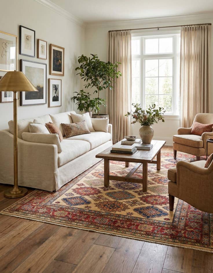 Detail image of  6' x 7' 11  Hand Knotted Kazak Oriental Rug