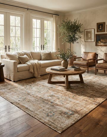 6' 8 x 10' Hand Knotted Ultra Vintage Persian Wool Rug