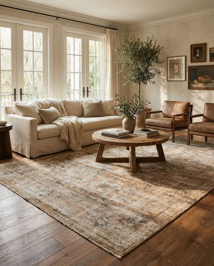 6' 8 x 10' Hand Knotted Ultra Vintage Persian Wool Rug