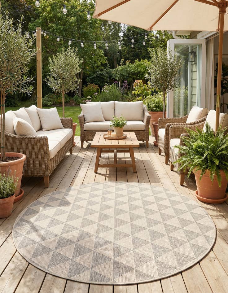 Detail image of 7' 10 x 7' 10  Washable Sabrina Soto Indoor / Outdoor Round Rug