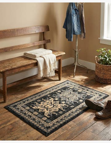 Black Heris Rug