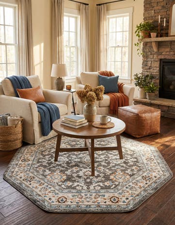 Fume Gray Charlotte Octagon Rug