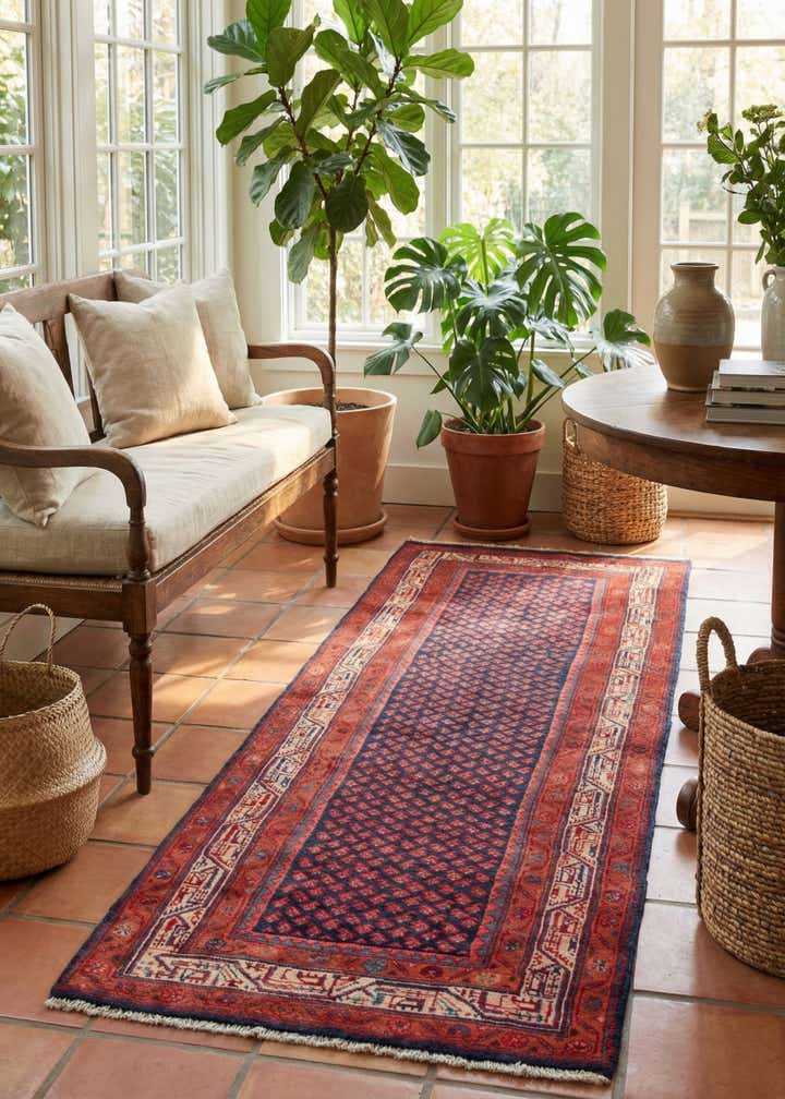 3' 5 x 10' Hand Knotted Farahan Persian Wool Runner Rug