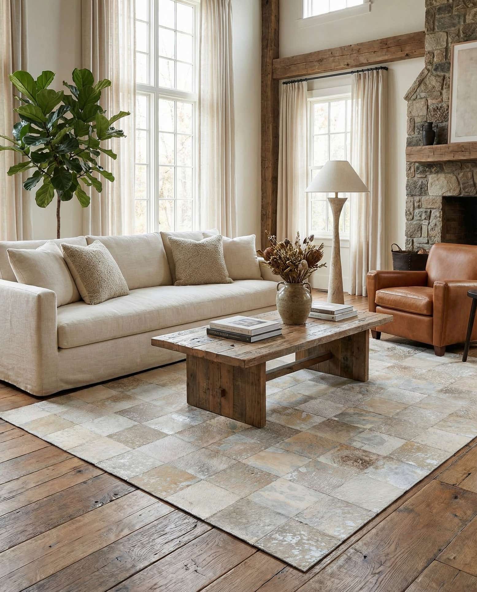 5' 1 x 8' Cowhide Rug