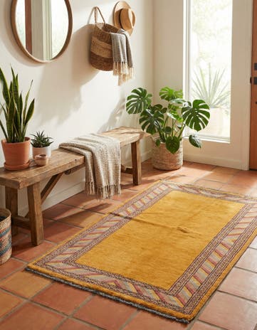 3' 2 x 4' 10 Hand Knotted Kashkuli Gabbeh Oriental Wool Rug