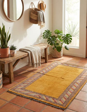 3' 2 x 4' 10 Hand Knotted Kashkuli Gabbeh Oriental Wool Rug
