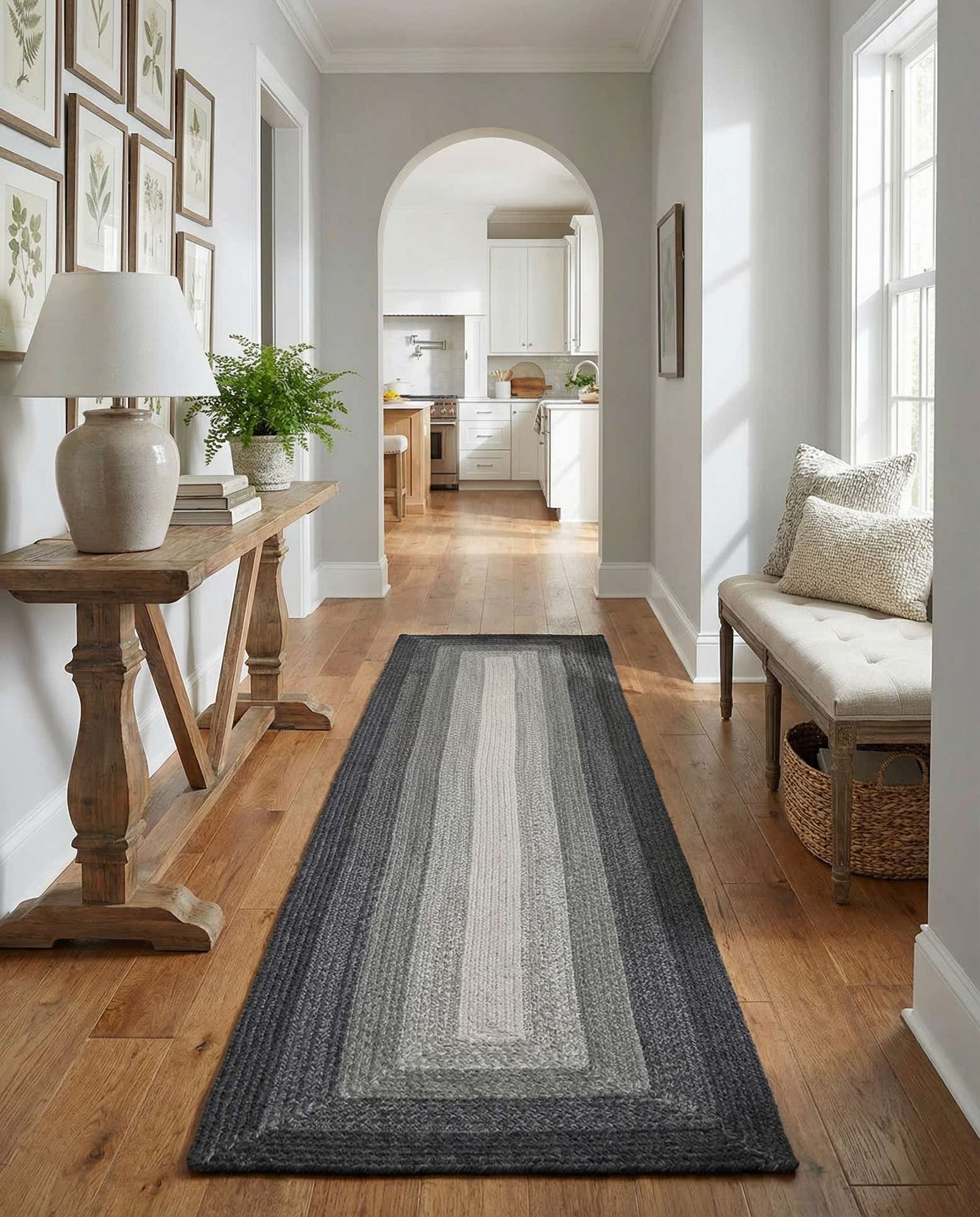2' 7 x 12' Handmade Hand Braided Wool Runner Rug