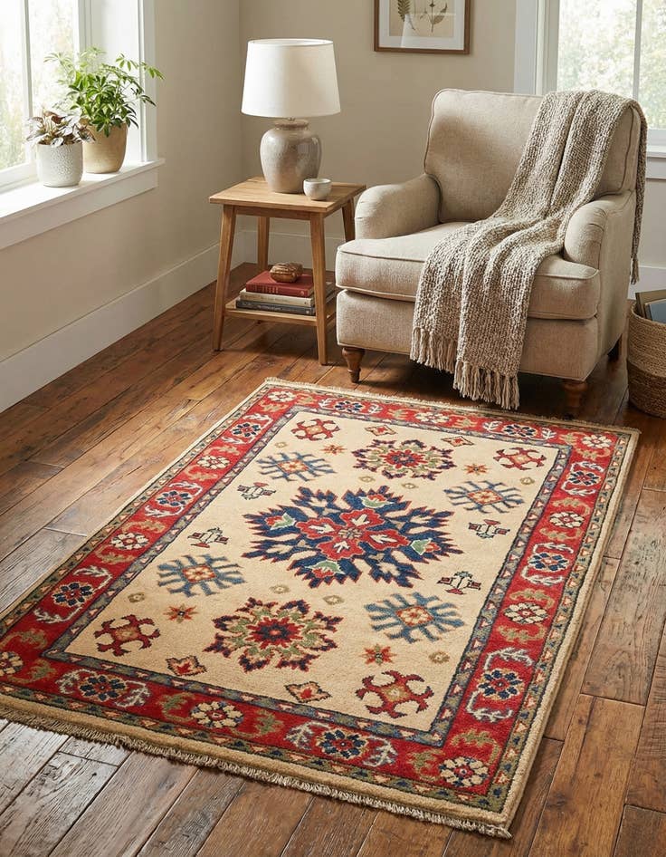 Detail image of 2' 8 x 4' 1  Hand Knotted Kazak Rug