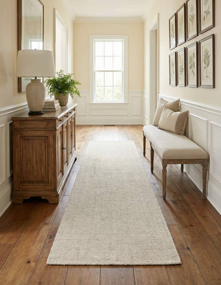 Detail image of 2' x 9' 10  Hand Woven Jill Zarin English Manor Farmhouse Wool Runner Rug
