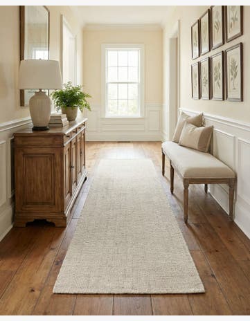Vanilla Bean Hand Woven Jill Zarin English Manor Farmhouse Wool Runner Rug