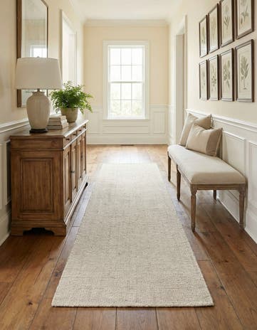 Vanilla Bean Hand Woven Jill Zarin English Manor Farmhouse Wool Runner Rug