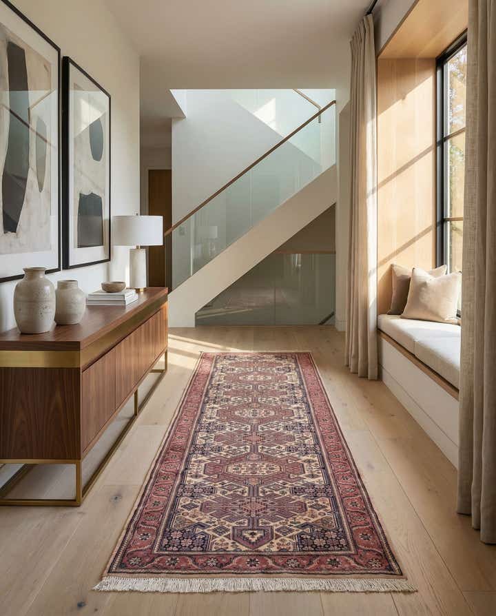 3' 1 x 9' 7 Hand Knotted Jaipur Wool Runner Rug