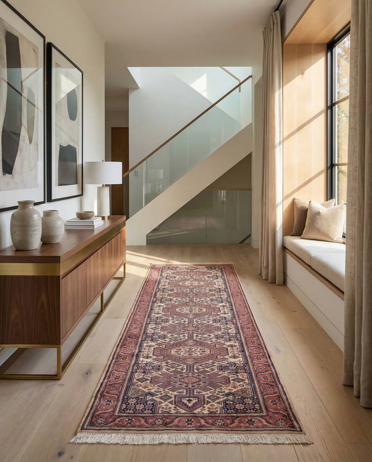 Detail image of 3' 1 x 9' 7 Hand Knotted Jaipur Wool Runner Rug