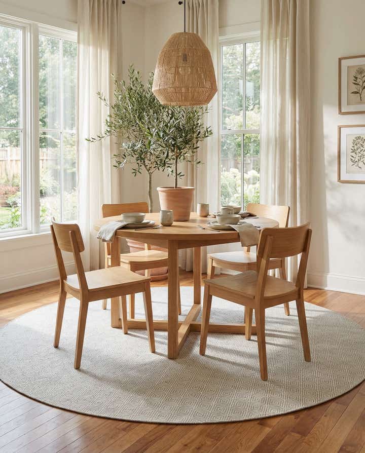 10' x 10' Hand Woven Geo Trellis Flatweave Round Rug