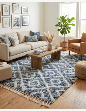 Blue Athena Shag Rug