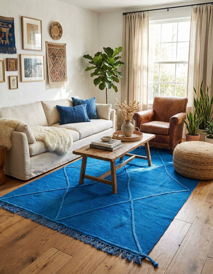 Detail image of 4' 10 x 6' 9  Hand Knotted Moroccan Wool Rug