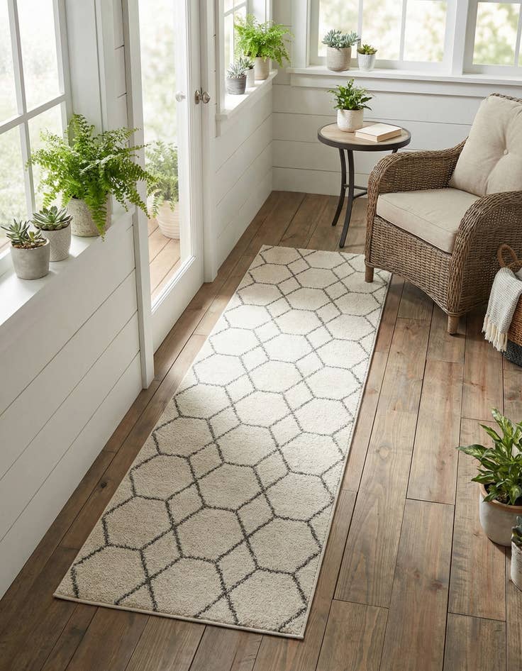 Detail image of  2' x 8' 8 Lattice Frieze Runner Rug