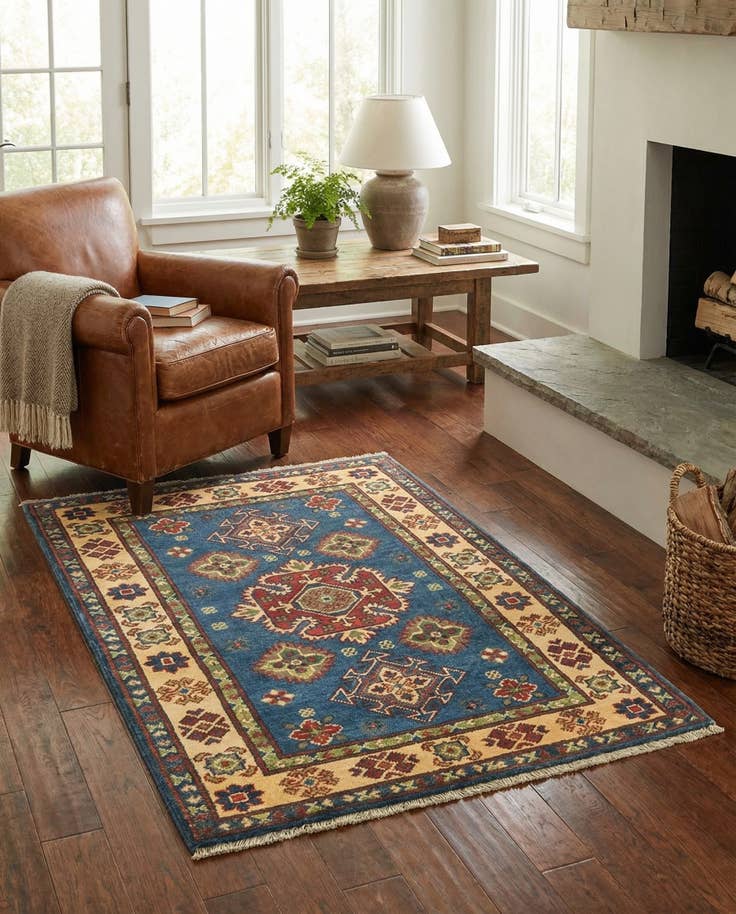 Detail image of 2' 7 x 4' 3 Hand Knotted Kazak Rug