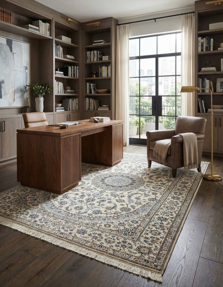 Detail image of 4' 6 x 7' 1  Hand Knotted Nain Rug