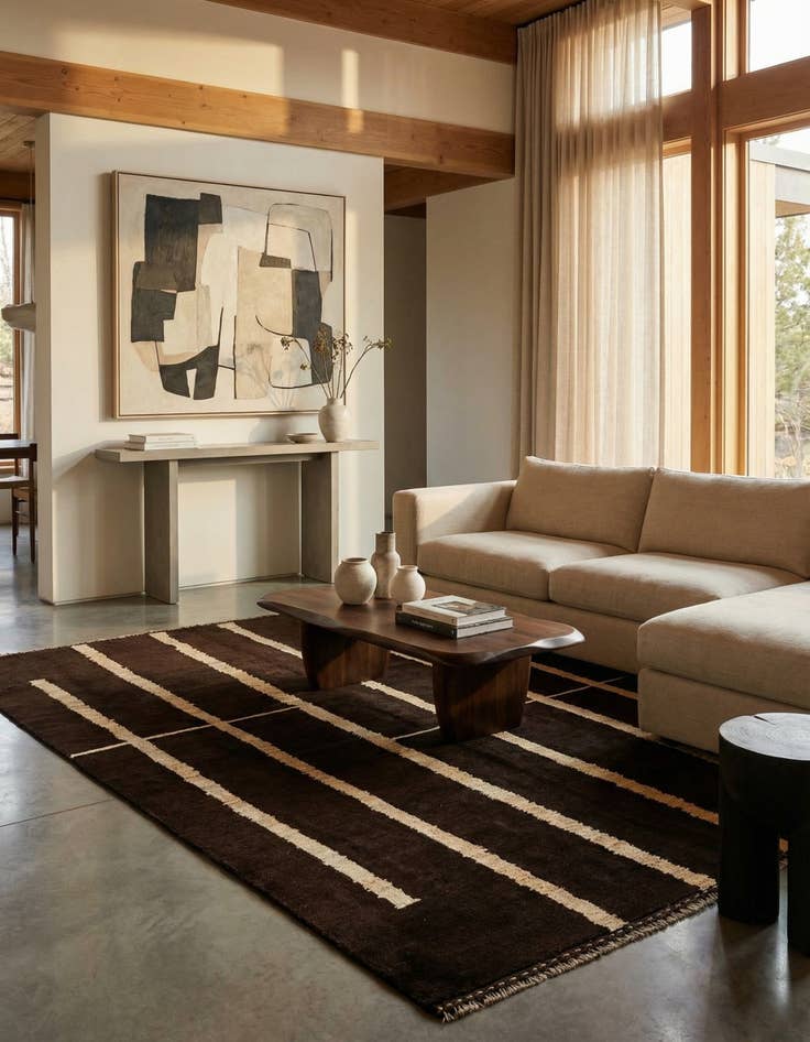 Detail image of  5' 3 x 7' 9  Hand Knotted Darya Wool Rug