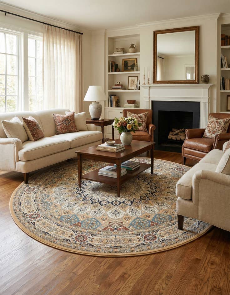 Detail image of  10' x 10' Nain Design Round Rug