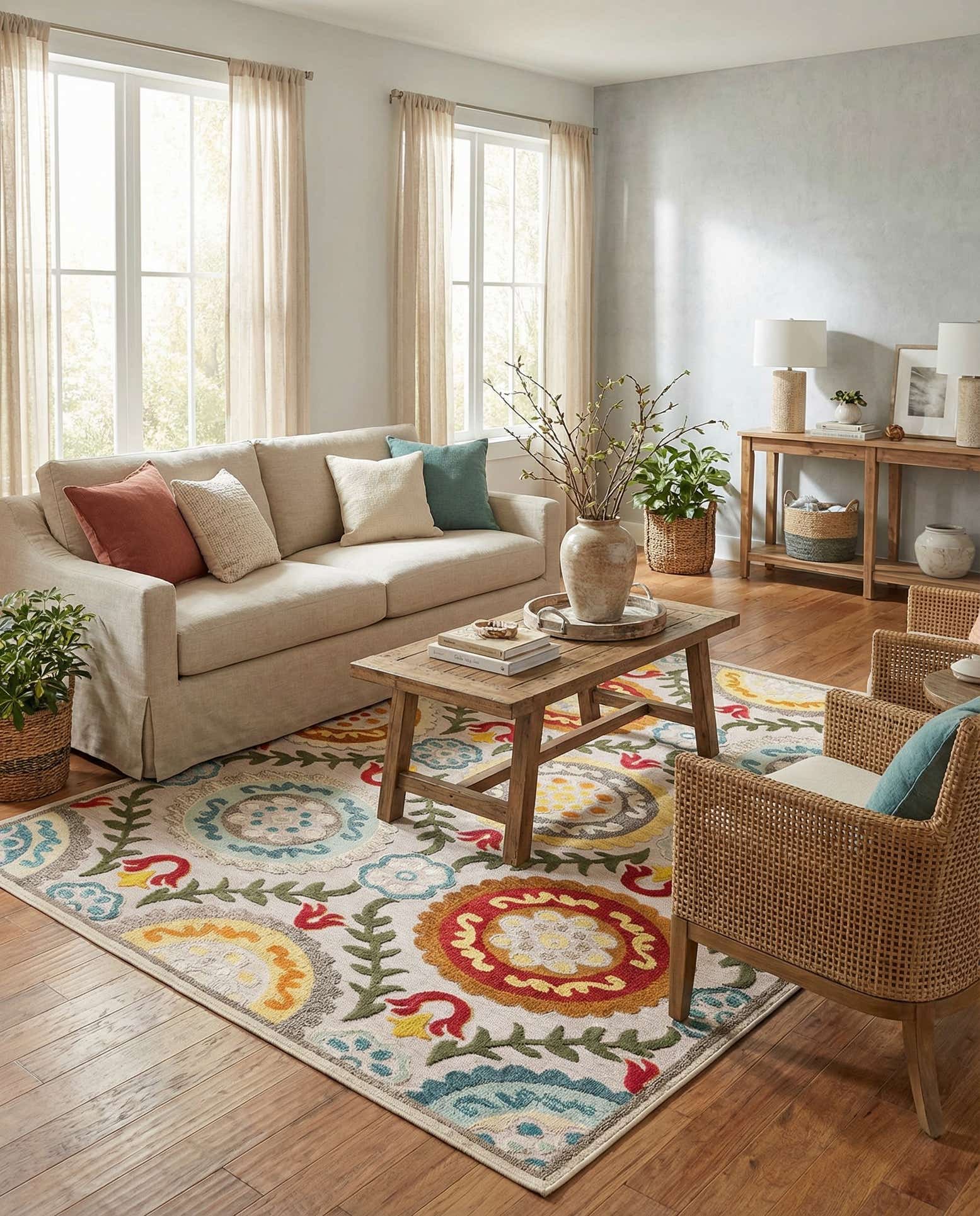 9' x 12' Easy-Clean Casablanca Indoor / Outdoor Rug